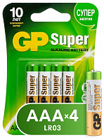 Элемент питания GP AAA Алкалиновый GP24ARS-2SB4 уп 4 шт.